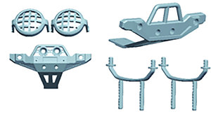 MONSTERTRONIC Rammer und Karohalter Set Monster/Truggy 4WD Serie, 48020