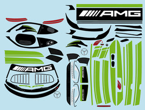 Mercedes AMG GT3 1/10 Decal Sheet - Green BRPD1525 - THE BORDER