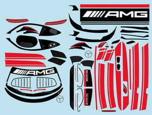 Mercedes AMG GT3 1/10 Decal Sheet - Red BRPD1524 - THE BORDER