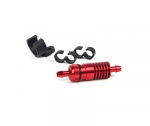 R07126R - Sprit Sinterfilter und Kühler Rot (inkl. Halter & 2x Clips) - Robitronic