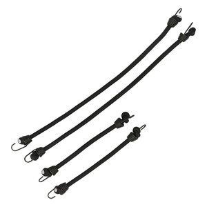 R21003BK - Spanngurte mit Haken Schwarz elastisch (2 Paar) - ROBITRONIC