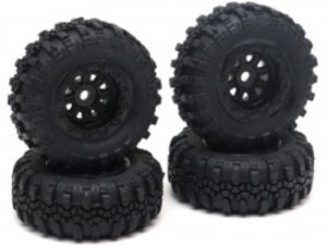 RGT/13612 RGT Swamper 1.0" Rock Crawling Tire Set Black (4) for 1/24 ADVENTURER