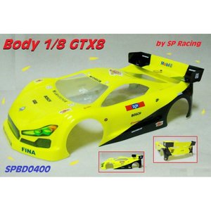 SPBD0400 - SP RACING GTX8 KAROSSERIE MIT AUFKLEBERN (1/8 - RALLYE - GT)