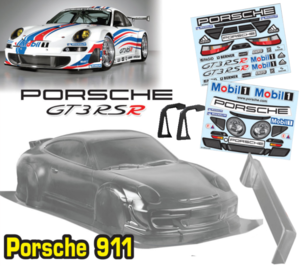 TB21 1/8 GT BODY PORSCHE GT3 RSR 360mm LEXAN KLAR - TEAM C