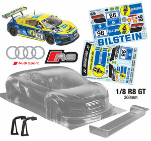 TC-BOR8GT Team C 1/8 R8 GT (360mm) Body Bilstein Sticker Minor Damage See Pictures