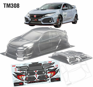 TC-TM308 Team C 1/10 Mini Civic FK8 Wheelbase 210mm Body mit Sticker