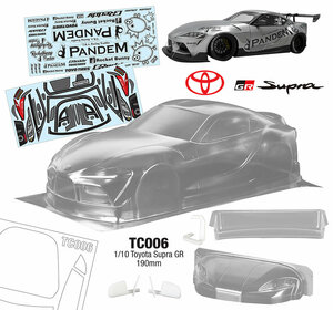 TC006PANDEM 1/10 Toyota Supra GR, 190mm LEXAN KLAR