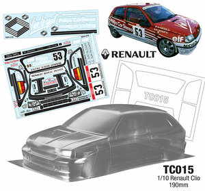 TC015 CLIO 1/10 Renault Clio 190mm LEXAN KLAR - TEAM C