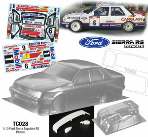 TC028MOBIL 1/10 FORD SIERRA SAPPHIRE RS, 190mm LEXAN KLAR