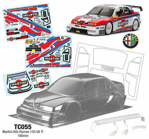 TC055MARTINI 1/10 Alfa Romeo 155 V6 TI, 190mm LEXAN KLAR