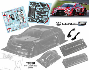 TC350ZENT 1/10 Lexus GT500 (200mm) mit Sticker LEXAN KLAR