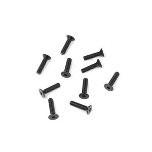 TKR1303 - Tekno RC M2.5x10mm Flat Head Screws (black, 10pcs)