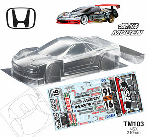 TM103MUGEN 1/10 Mini NSX LEXAN KLAR 210MM - TEAM C