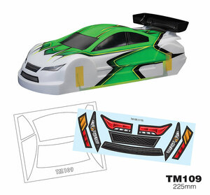 TM109 1/10 Mini Racer, 225mm LEXAN KLAR - TEAM C