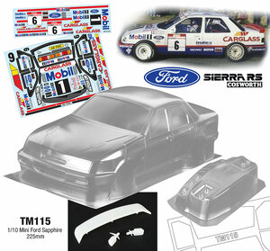 TM115MOBIL 1/10 Mini Ford Sapphire, 225mm Lexan klar