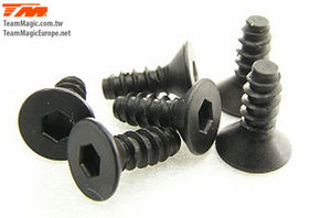 TM116308 Senkkopf - selbstschneidend - Hex (Allen) - 3 x 8mm Team Magic