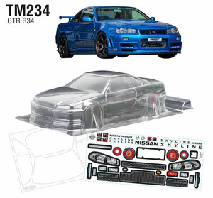 TM234GTR R34 1/10 Mini Nissan GTR R34 Wheelbase 210mm Body