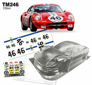 TM24646 Team C 1/10 Mini 246 GT Wheelbase 210mm Body mit Sticker