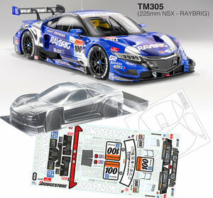 TM305-Raybrig 1/10 Mini Honda NSX, 225mm LEXAN KLAR - TEAM C