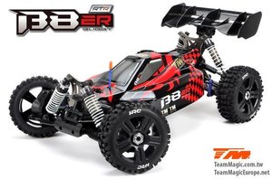 TM560011CH 1/8 Elektrisch - 4WD Buggy - RTR - 2500kv Brushless Motor - 4S - Wasserdicht - Team Magic B8ER Rot/Schwarz