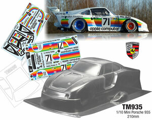 TM935APPLE 1/10 Mini Porsche 935, 210mm Lexan klar