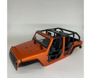 TRC-302748OR RUBICON HARD BODY MIT FULL TUBE DOORS & OPEN-TOP FOR 1/10 CRAWLER 313MM MATTE ORANGE