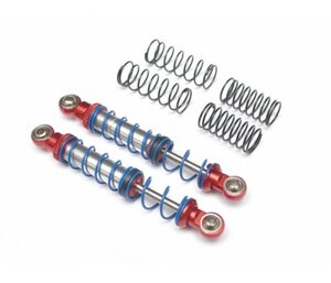 Team Raffee Co. Aluminum Double Spring Shocks 90mm (2) for Crawlers Red BRQ90333-90R