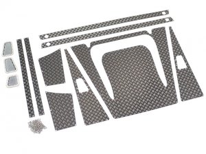 Team Raffee Co. Stainless Steel Diamond Plate Accessories Pack for Defender Wagon D90/D110 Black - TRC/302220BK