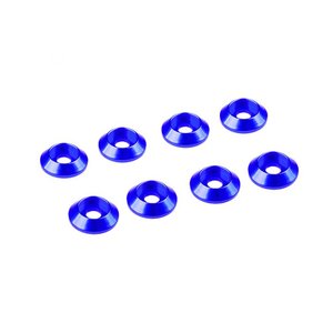 UR1521-A - Ultimate RC 3mm Blau Aluminium Unterlegscheiben Cap Head Schraube konisch (10)