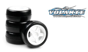 VT-VMI-PG030R5 Volante Mini 30R Rubber Slick Tire Pre-glued 4pcs (0 Off set mit 5 spoke wheel)