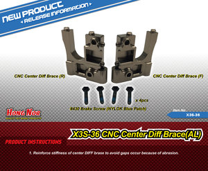 X3S-36 - CNC Center Diff Brace (ALU) - HONG NOR