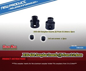 X3S-42A Swaybar Inserts (2) From 2-2.4mm- HONG NOR