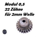 PD7266 Motor-Ritzel M0,5, 22Z, Welle 2mm, u.A. für KT8