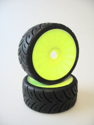 102500 - Rally game 1/8 tyre/wheel yellow 17mm soft - Xceed Reifen
