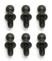 3981 Team Associated Ballstuds, short neck, black, .20. Broached.