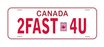 ATees Realistic Canada Licence Plate (2FAST4U) For RC Cars - ATG10296