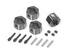 BRT10054 Boom Racing VT8 8mm Aluminum 12mm Hex mit Lock Screws & Pin Screws (4) Black
