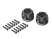 BRXT608V2 Boom Racing ProBuild™ XT608 V2 6-Lug Aluminum 12mm Wheel Hub Adapters 8MM Offset Version 2 (2) Black