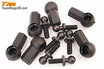 TM115021BK Kugelkopfpfannen und Kugelköpfen - 4mm Spurstangen - Schwarz